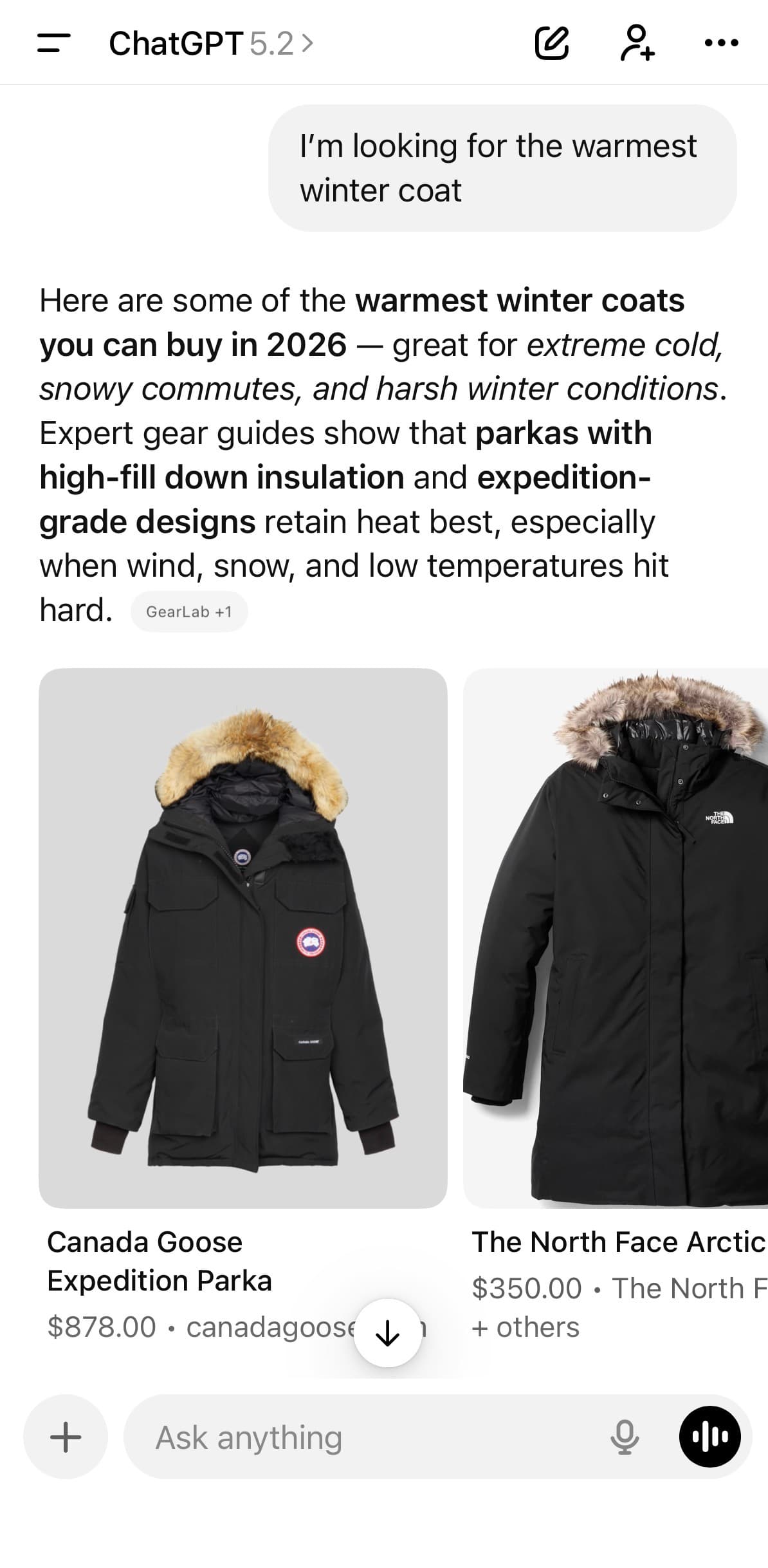 ChatGPT answer preview